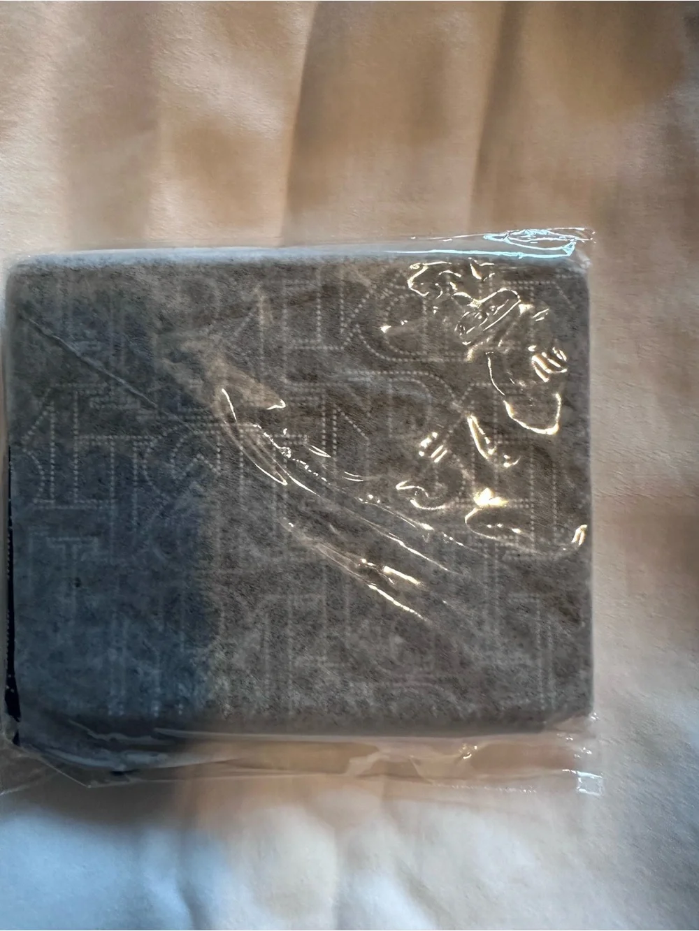 Badgley Mischka NWT Black Monogram Vegan Leather Mini Credit Card Holder Wallet